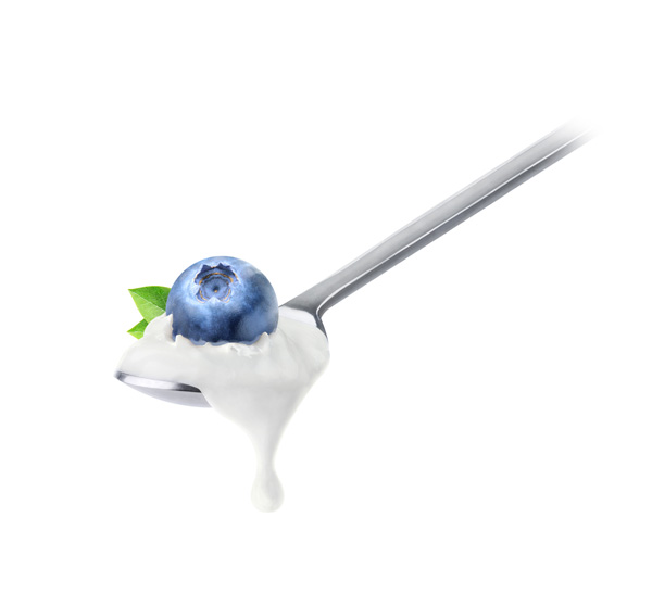 cuchara con yogur